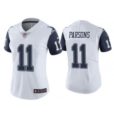 Women's Dallas Cowboys #11 Micah Parsons White Vapor Untouchable Limited Stitched Jersey(Run Small)